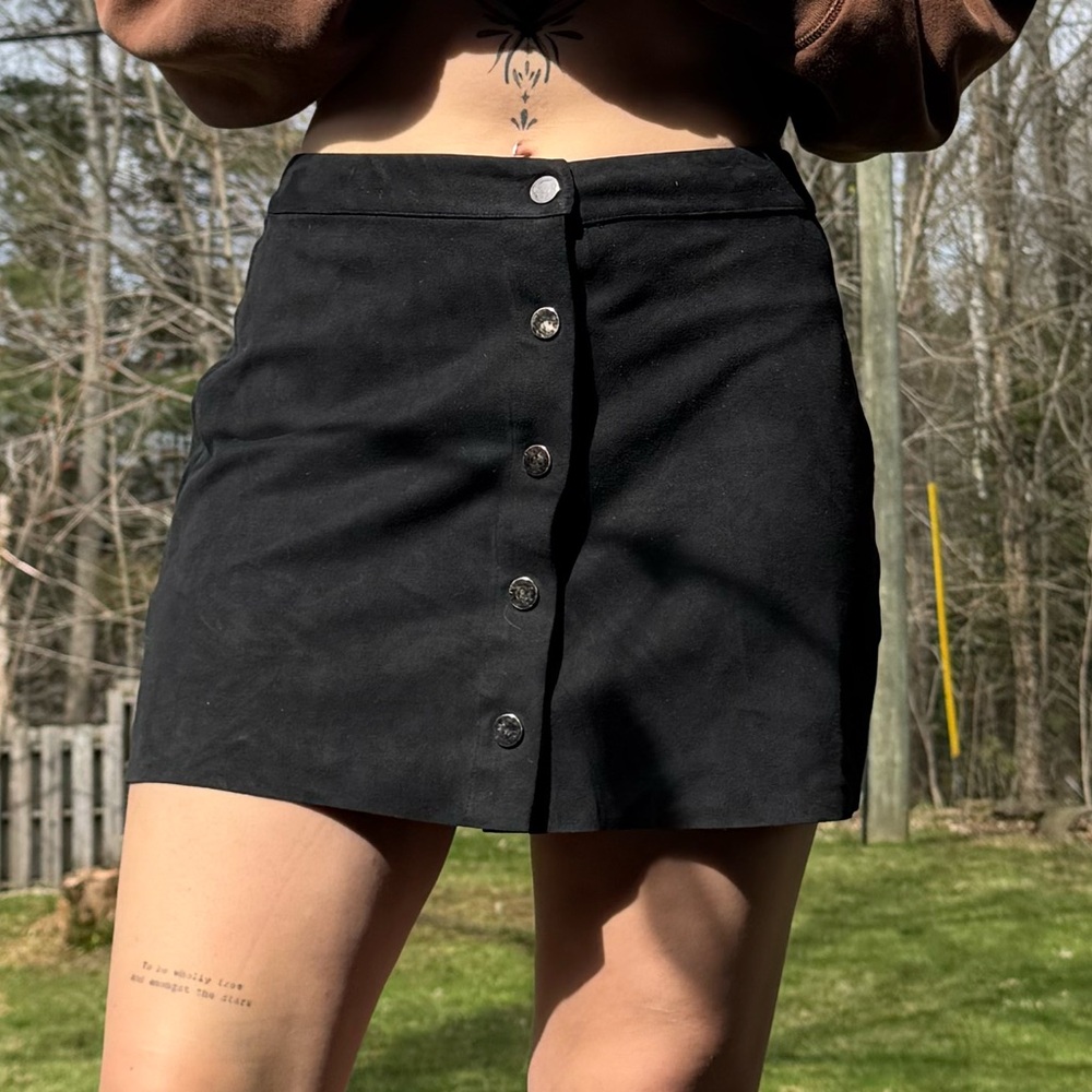 Suede Black Mini Skirt